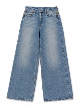 American Eagle Outfitters Women's Wide-Leg High-Rise Jeans - size 2 Long